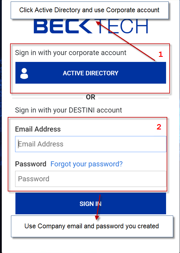 License Sign-in Screen