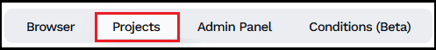 The Projects tab in DESTINI Takeoff