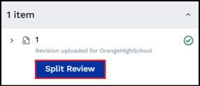 Click Split Review to view details about uploaded drawings