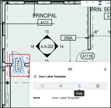Adding a label for a door in a floor plan