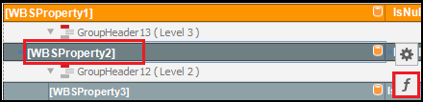 Select the WBSProperty2 cell