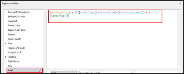 Paste the expression into the editor