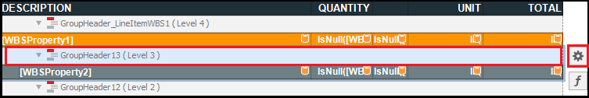 Click the gear icon for GroupHeader13