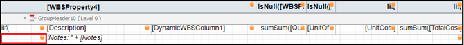 Right-click the first cell in the 'Notes:'+[Notes] row