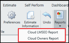 Reports available from the Reports button