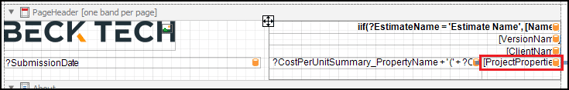 Click the bottom right cell in the PageHeader band to create a new row