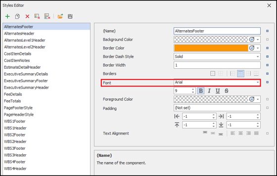Choose your font from the list