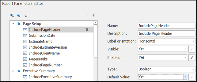 Enter properties for the new parameter