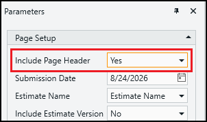 Choose whether to display the Page Header