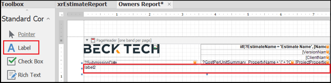 Add a label to the PageHeader and expand it