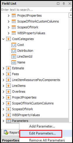 Click Edit Parameters