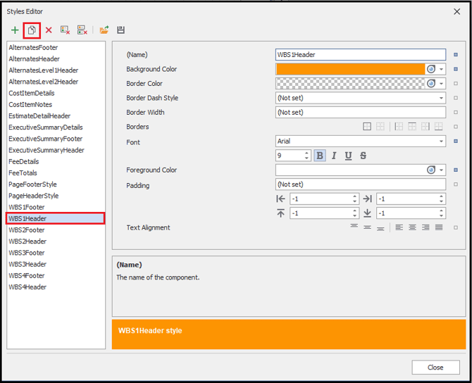 Click the 'Clone a style' button in Style Editor.