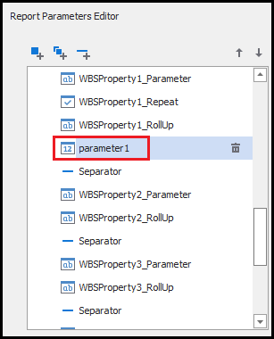 Select the new parameter