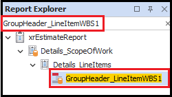 Click GroupHeader_LineItemWBS1 in the results