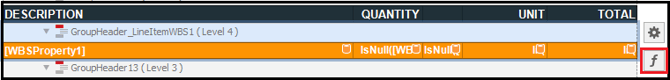 Click the Function key for the selected header