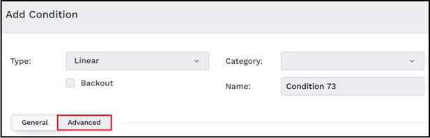 Click the Advanced tab to add more categories.