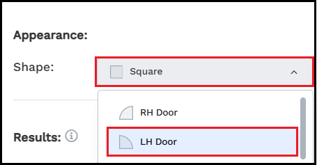 Select a new shape for the door