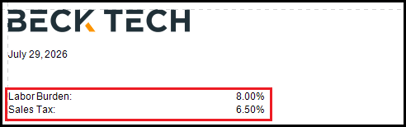 Percentage fees displayed in Page Header