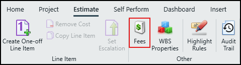 Open the Fee Editor