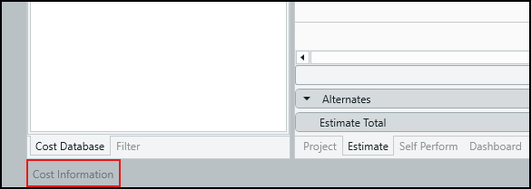Access the Cost Information view