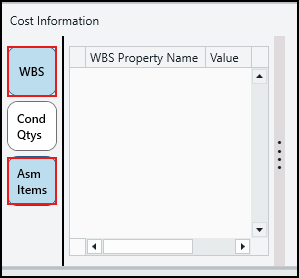 Cost Information view buttons