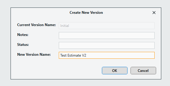 How to Close and Create a New Estimate Version