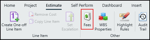 Click the Fees button