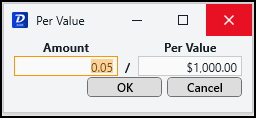 The Per Value fields