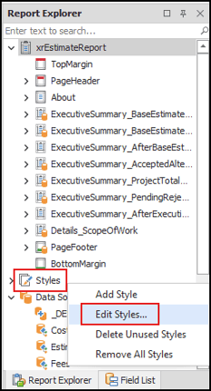 Click Edit Styles