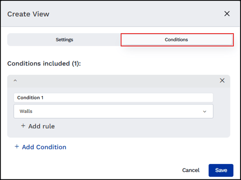 The Conditions tab