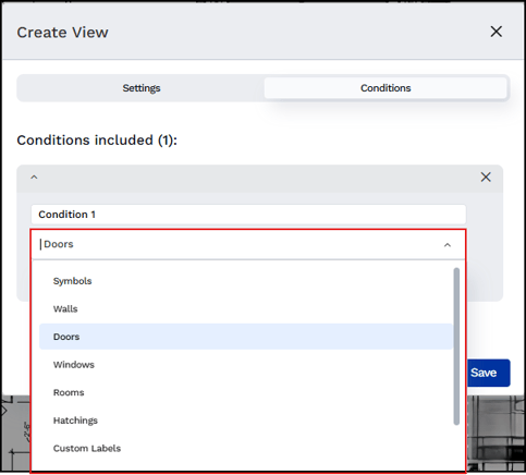 Choose a Condition category from the list
