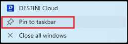 Pin to taskbar