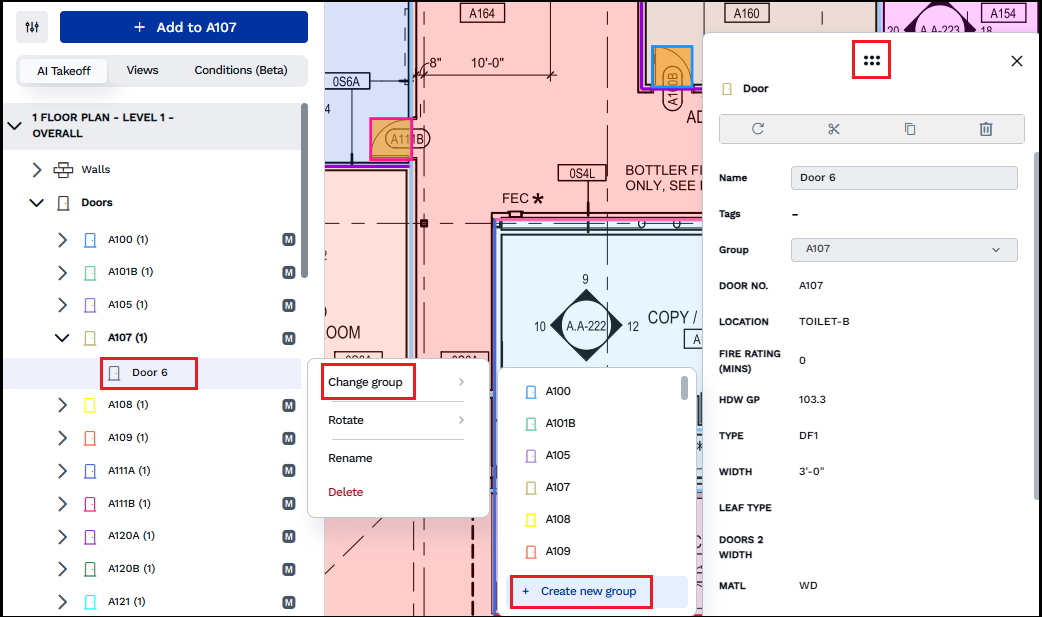 Use the context menu to create a group