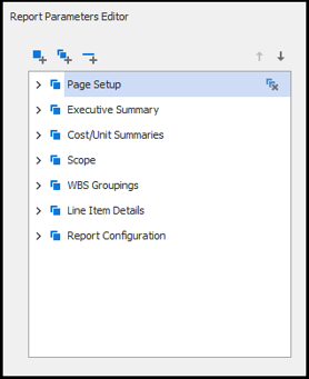 Report parameter groups