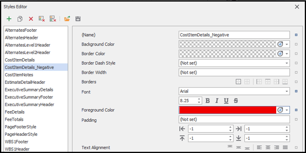 Font changes in Style Editor