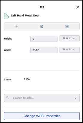WBS Properties option for a condition