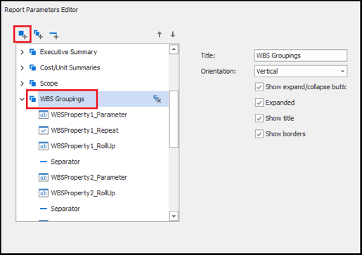 Click the Add button to add a new parameter