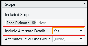 Set Include Alternate Details to Yes
