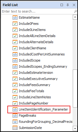 Choose the LineItemIdentification_Parameter parameter