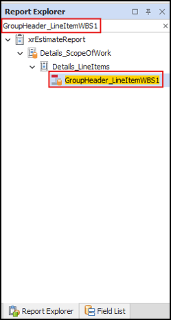 Search for GroupHeader_LineItemWBS1