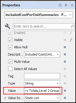 Enter the information in the Value field