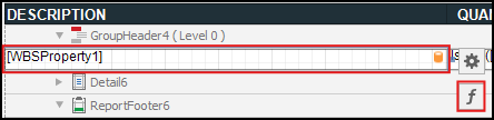 Click the [WBSProperty1] cell and then the Function button